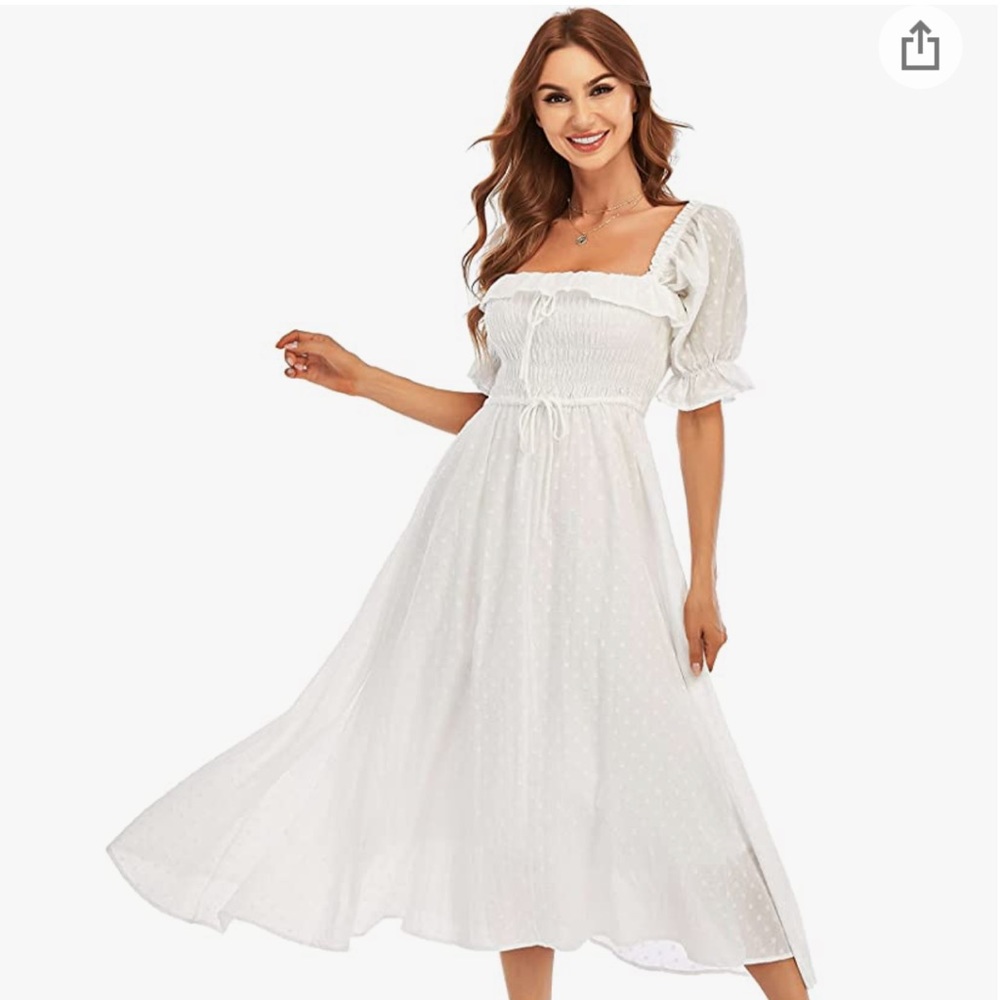 R.YIposha Women’s Cottage Core Smocked Puff Sleeve Nap Dress XL NWT